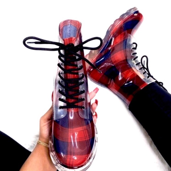 Shoes - Combat Boots Chunky Tread Rubber Rain waterproof 8
